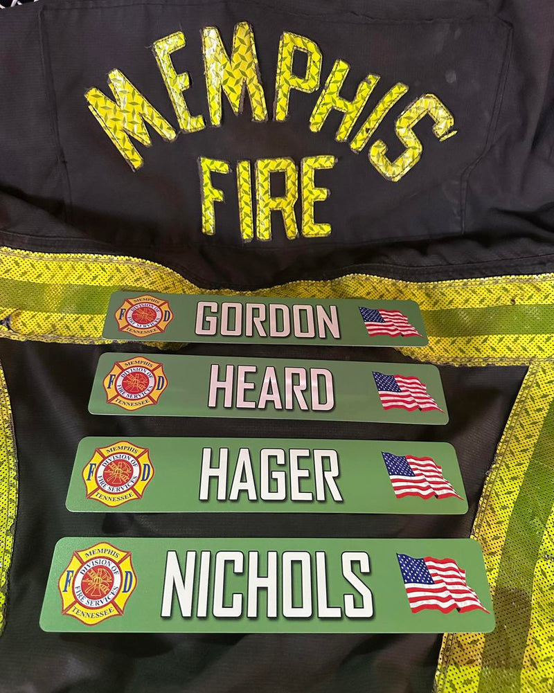 Custom firefighter name plate